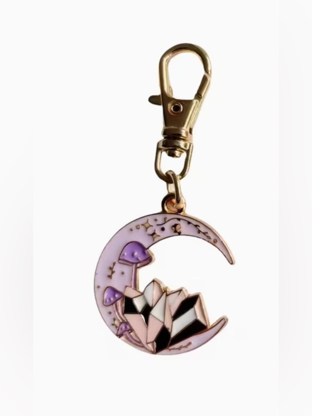 Gold-Tone Pink Enamel Ouija Planchette Keychain Charms 3 piece set - Picture 2 of 5